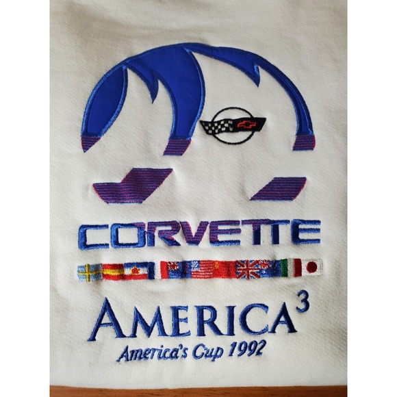 Jerzees Other - Vintage Jerzees‎ Cotton Sweats NWT Large Corvette America's Cup 1992 Embroidered